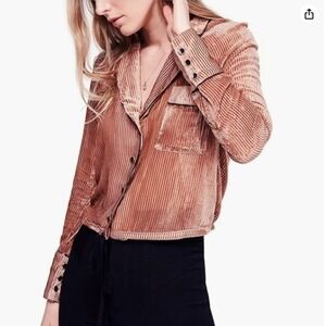 BOGO Free People Blush Rose Corduroy Button-Down Shirt